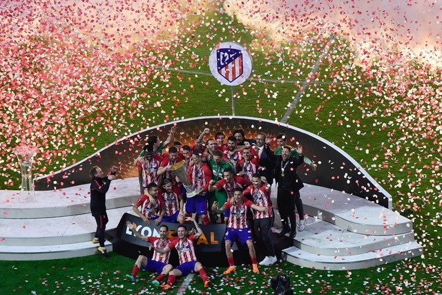 LIGA EUROPA. TEMPORADA DE 2017/2018. ATLÉTICO DE MADRID. ESPANHA. CAMPEÃO. TRICAMPEÃO. OLYMPIQUE DE MARSELHA. FRANÇA. VICE-CAMPEÃO.