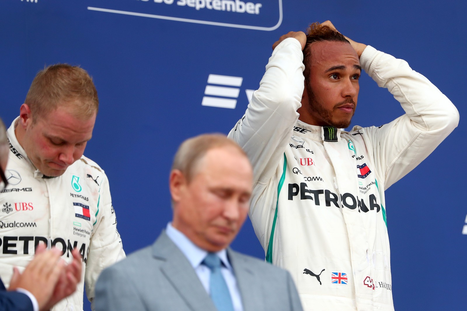 GP DA RÚSSIA. LEWIS HAMILTON. VALTERI BOTTAS. SEBASTIAN VETTEL.