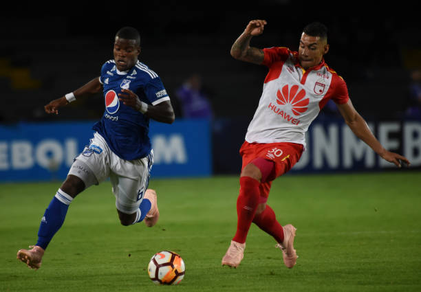 COPA SUL-AMERICANA DE 2018. OITAVAS DE FINAL. INDEPENDIENTE SANTA FÉ. COLÔMBIA. CLASSIFICADO. MILLONARIOS. COLÔMBIA. ELIMINADO. QUARTAS DE FINAL. DEPORTIVO CALI. COLÔMBIA. INDEPENDIENTE SANTA FÉ. COLÔMBIA.