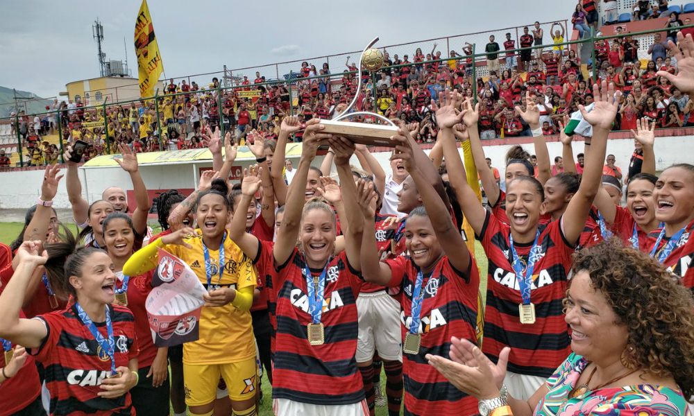 CAMPEONATO CARIOCA DE FUTEBOL FEMININO DE 2018. FLAMENGO-RJ. CAMPEÃO. QUATRO VEZ CAMPEÃO CARIOCA. DUQUE DE CAXIAS. VICE-CAMPEÃO.