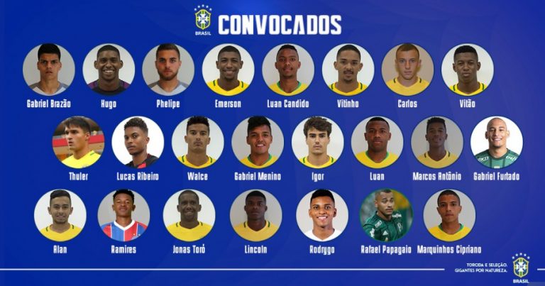 CONVOCADOS PARA O SUL-AMERICANO SUB-20 DE 2019 NO CHILE.