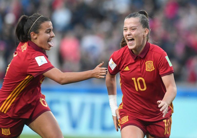 COPA DO MUNDO DE FUTEBOL FEMININO DE 2018. SUB-17. ESPANHA CAMPEÃ. MÉXICO. VICE-CAMPEÃO. FINAL. NOVA ZELÂNDIA. TERCEIRO LUGAR. CANADÁ. QUARTO LUGAR. GANA.QUINTO LUGAR. COREIA DO NORTE. SEXTO LUGAR. SÉTIMO LUGAR. JAPÃO. OITAVO LUGAR. JAPÃO. NONO LUGAR. BRASIL. DÉCIMO LUGAR. CAMARÕES. DÉCIMO PRIMEIRO LUGAR. ESTADOS UNIDOS. DÉCIMO SEGUNDO. COLÔMBIA. DÉCIMO TERCEIRO LUGAR. FINLÂNDIA. DÉCIMO QUARTO LUGAR. URUGUAI. DÉCIMO QUINTO LUGAR. COREIA DO SUL. DÉCIMO SEXTO LUGAR. ÁFRICA DO SUL.