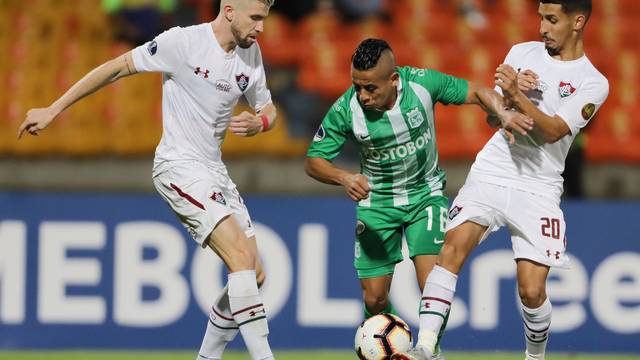 COPA SUL-AMERICANA DE 2019. SEGUNDA FASE. FLUMINENSE-RJ. BRASIL. CLASSIFICADO. ATLÉTICO NACIONAL DE MEDELLÍN. COLÔMBIA. ELIMINADO. MACARÁ. EQUADOR.ELIMINADO. ROYAL PARI. BOLÍVIA. LA EQUIDAD. COLÔMBIA. CLASSIFICADO. DEPORTIVO SANTINÍ. PARAGUAI. ELIMINADO.
