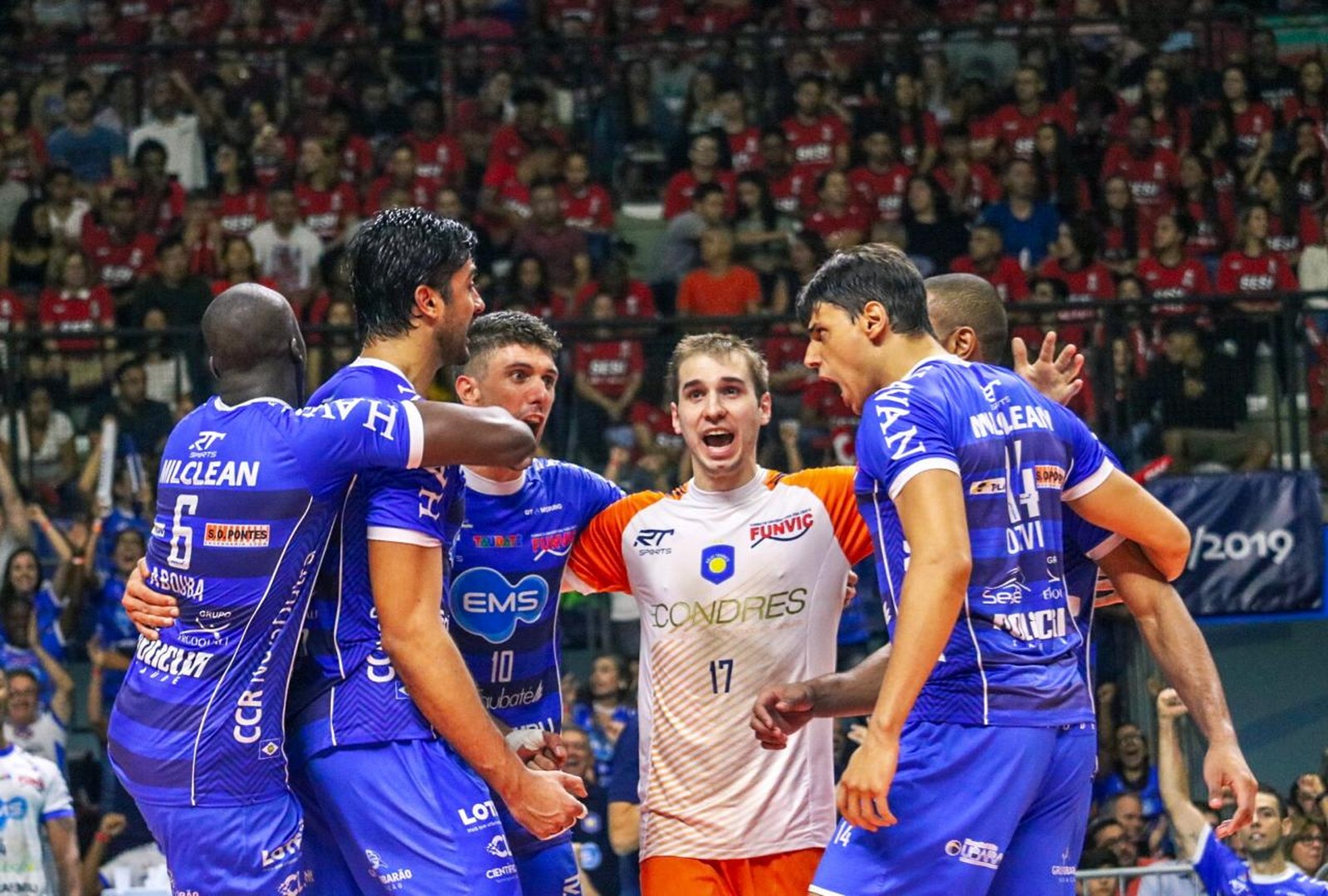 SUPERLIGA MASCULINA DE VÔLEI. TEMPORADA 2018.2019. TAUBATÉ-SP. CAMPEÃO. SESI-SP. VICE-CAMPEÃO.