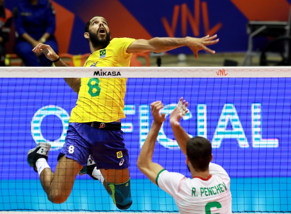 LIGA DAS NAÇÕES DE VÔLEI DE MASCULINO. BRASIL. BULGÁRIA.