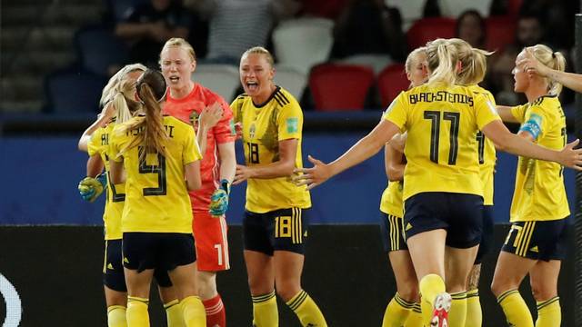 COPA DO MUNDO DE FUTEBOL FEMININO DE 2019. OITAVAS DE FINAL. SUÉCIA. CLASSIFICADA. CANADÁ. ELIMINADA. QUARTAS DE FINAL. SUÉCIA. ALEMANHA.