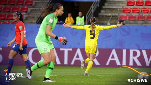 COPA DO MUNDO DE FUTEBOL FEMININO DE 2019. PRIMEIRA FASE. PRIMEIRA RODADA. GRUPO F. SUÉCIA. CHILE. ESTADOS UNIDOS TAILÂNDIA.