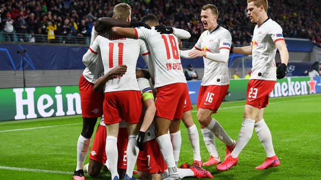 LIGA DOS CAMPEÕES DA EUROPA TEMPORADA 2019.2020. OITAVAS DE FINAL. JOGOS DE VOLTA. RED BULL LEIPZIG. ALEMANHA. CLASSIFICADO. TOTTENHAM. INGLATERRA. ELIMINADO. ATALANTA. ITÁLIA. CLASSIFICADO. VALENCIA. ESPANHA. ELIMINADO.
