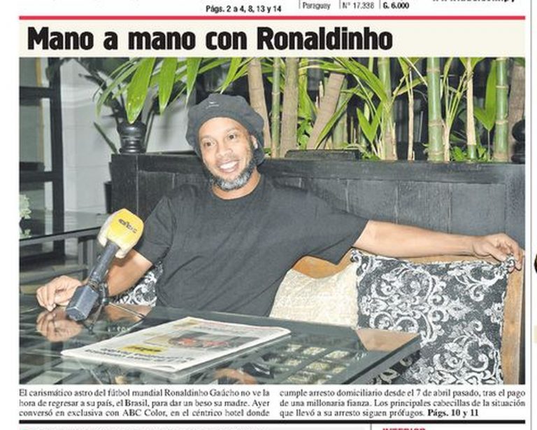 RONALDINHO GAÚCHO. PRESO. PARAGUAI. ASSUNÇÃO. ENTREVISTA.
