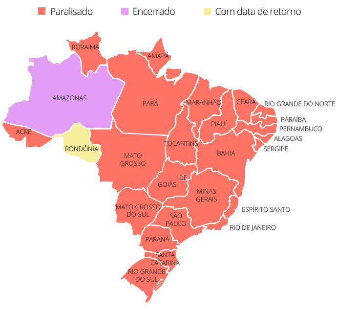 MAPA DO FUTEBOL ESTADUAL NO BRASIL.