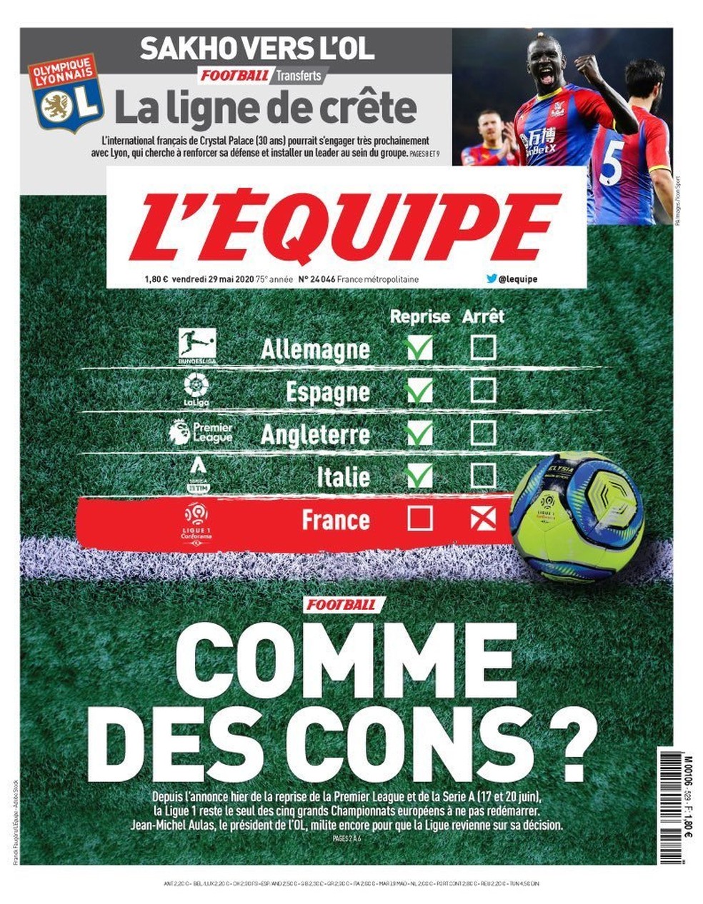 JORNAL FRANCÊS. L'ÉQUIPE.