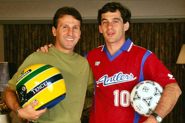 ZICO. AYRTON SENNA. PRESENTES. GP DO JAPÃO. SUZUKA.