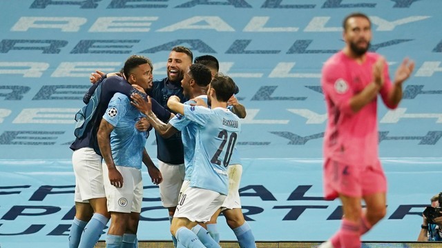 LIGA DOS CAMPEÕES DA EUROPA. TEMPORADA 2019.2020. OITAVAS DE FINAL. JOGO DE VOLTA. MANCHESTER CITY. INGLATERRA. CLASSIFICADO. REAL MADRID. ESPANHA. ELIMINADO.