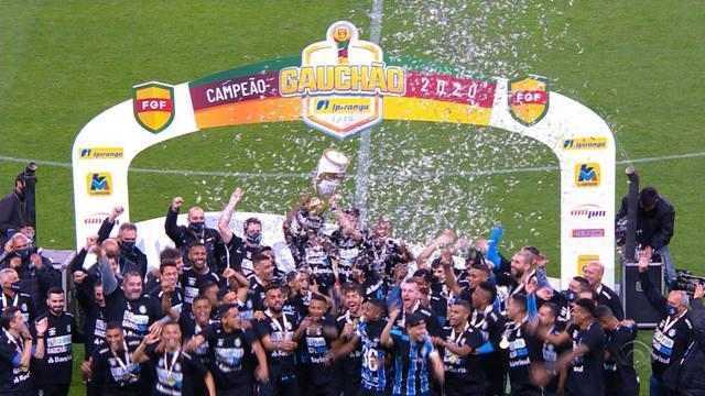 CAMPEONATO GAÚCHO. FINAL. JOGO DE VOLTA. GRÊMIO-RS. CAMPEÃO. CAXIAS-RS. VICE-CAMPEÃO.