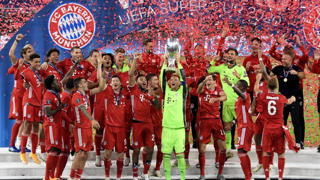 SUPERCOPA EUROPEIA DE 2020. BAYERN DE MUNIQUE. ALEMANHA. CAMPEÃO. SEVILLA. ESPANHA. VICE-CAMPEÃO.