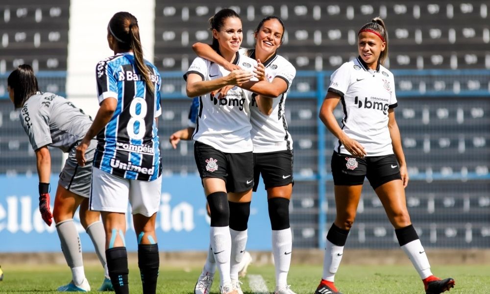 CAMPEONATO BRASILEIRO DE FUTEBOL FEMININO SÉRIE A 1 DE 2020. PRIMEIRA FASE. NONA RODADA. CORINTHIANS-SP. GRÊMIO-RS.