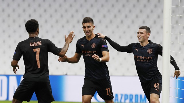 LIGA DOS CAMPEÕES DA EUROPA TEMPORADA 2020. 2021. FASE DE GRUPOS. GRUPO C. SEGUNDA RODADA. MANCHESTER CITY. INGLATERRA. OLYMPIQUE DE MARSELHE. FRANÇA.