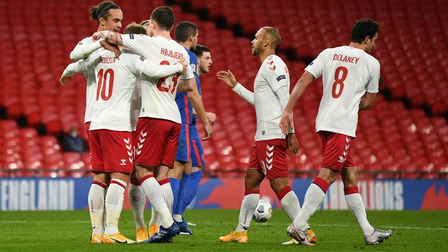 LIGA DAS NAÇÕES EUROPEIA. UEFA. UNIÃO DAS ASSOCIAÇÕES EUROPEIAS DE FUTEBOL. LIGA A. PRIMEIRA FASE. QUARTA RODADA. GRUPO 2. DINAMARCA. INGLATERRA.