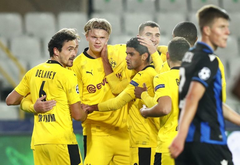LIGA DOS CAMPEÕES DA EUROPA. TEMPORADA 2020.2021. GRUPO F. FASE DE GRUPOS. TERCEIRA RODADA. BORUSSIA DORTMUND. ALEMANHA. CLIB BRUGGE. BÉLGICA.