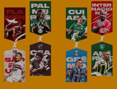 COPA DO BRASIL DE 2020. QUARTAS DE FINAL. SÃO PAULO-SP. FLAMENGO-RJ. CUIABÁ-MT. GRÊMIO-RS. CEARÁ-CE. PALMEIRAS-SP. AMÉRICA-MT. INTERNACIONAL-RS.