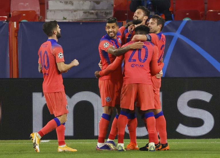 LIGA DOS CAMPEÕES DA EUROPA. TEMPORADA 2020.2021. FASE DE GRUPOS. GRUPO E. QUINTA RODADA. CHELSEA. INGLATERRA. SEVILLA. ESPANHA.