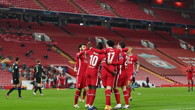 LIGA DOS CAMPEÕES DA EUROPA. TEMPORADA 2020.2021. FASE DE GRUPOS. GRUPO D. QUINTA RODADA. LIVERPOOL. INGLATERRA. AJAX. HOLANDA.