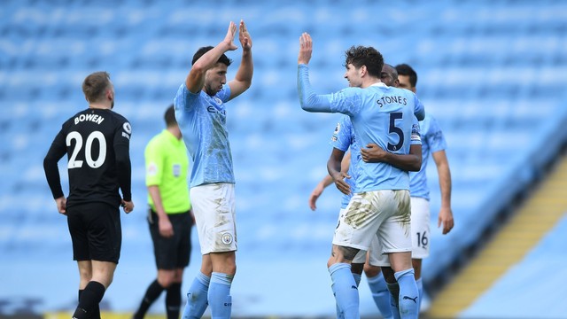 CAMPEONATO INGLÊS TEMPORADA 2020.2021. PRIMEIRA FASE. VIGÉSIMA SEXTA RODADA. MANCHESTER CITY. INGLATERRA. WEST HAM. INGLATERRA. PREMIER LEAGUE.