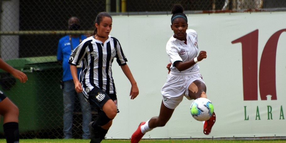 CAMPEONATO BRASILEIRO DE FUTEBOL FEMININO SUB-18 DE 2020. SEMIFINAL. PRIMEIRO JOGO. FLUMINENSE-RJ. SANTOS-SP. PRIMEIRA PARTIDA.