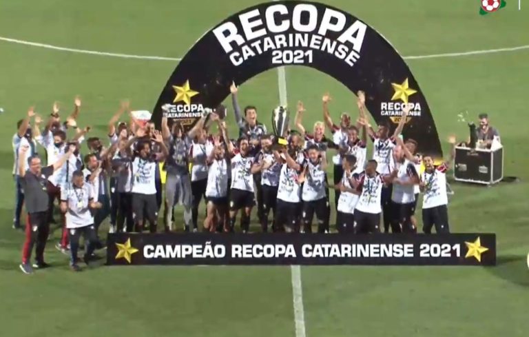 RECOPA DA COPA SANTA CATARINA DE 2021. FINAL. JOGO ÚNICO. JOINVILLE-SC. CAMPEÃO. CHAPECOENSE-SC. VICE-CAMPEÃO.