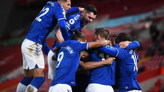 CAMPEONATO INGLÊS. PREMIER LEAGUE. TEMPORADA. 2020.2021. PRIMEIRA FASE. LIVERPOOL. INGLATERRA. EVERTON. INGLATERRA. VIGÉSIMA QUINTA RODADA.
