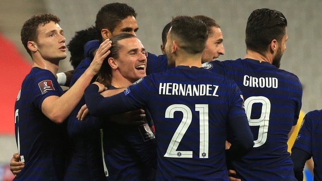 ELIMINATÓRIAS DA EUROPA. COPA DO MUNDO DE 2022. CATAR. GRUPO D. PRIMEIRA FASE. PRIEMIRA RODADA. FRANÇA. UCRÂNIA.
