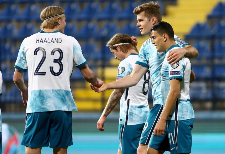 ELIMINATÓRIAS DA COPA DO MUNDO DE 2022. COPA DO MUNDO. GRUPO G. PRIMEIRA FASE. TERCEIRA RODADA. NORUEGA. MONTENEGRO.