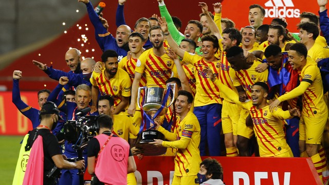 COPA DO REI DA ESPANHA. TEMPORADA 2020.2021. FINAL. JOGO ÚNICO. PARTIDA ÚNICA. BARCELONA. ESPANHA. CAMPEÃO. TRIGÉSIMO PRIMEIRO TÍTULO. ATHLETC BILBAO. ESPANHA. VICE-CAMPEÃO.