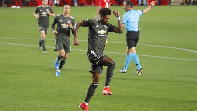 LIGA EUROPA. TEMPORADA 2020.2021. QUARTAS DE FINAL. JOGO DE IDA. PRIMEIRA PARTIDA. MANCHESTER UNITED. INGLATERRA. GRANADA. ESPANHA.