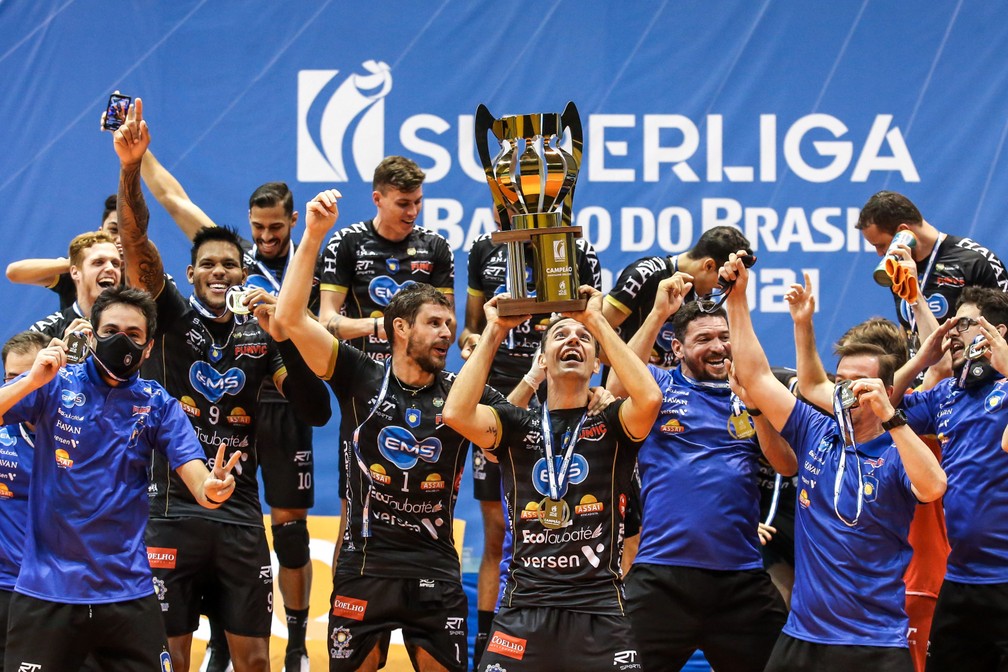 SUPERLIGA DE VÔLEI MASCULINO. FINAL. SEGUNDO JOGO. PARTIFA ÚNICA. JOGO ÚNICO. TAUBATÉ-SP. CAMPEÃO. MINAS-MG. VICE-CAMPEÃO. TAUBATÉ-SP. BICAMPEÃO.