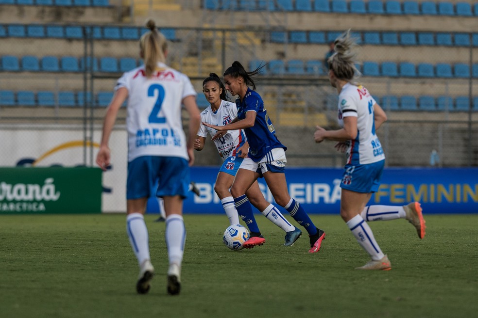 CAMPEONATO BRASILEIRO DE FUTEBOL FEMININO SÉRIE A1 DE 2021. PRIMEIRA FASE. OITAVA RODADA. CRUZEIRO-MG. NAPOLI-SC.