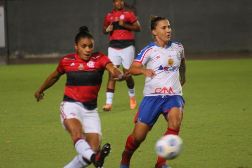CAMPEONATO BRASILEIROD E FUTEBOL FEMININO SÉRIE A1 D E2021. PRIEMIRA FASE. QUINTA RODADA. BAHIA-BA. FLAMENGO-RJ.