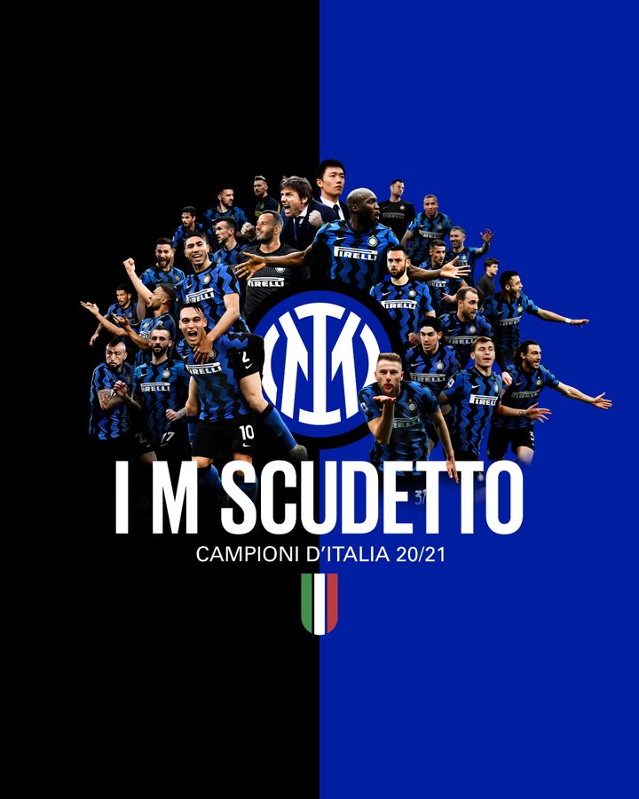 CAMPEONATO ITALIANO TEMPORADA 2020.2021. INTERNAZOPANLE DE MILÃO. ITÁLIA. CAMPEÃO. DEZENOVE VEZES CAMPEÃO.