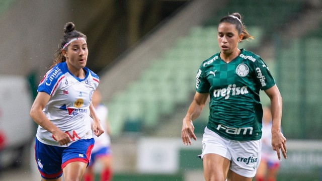 CAMPEONATO BRASILEIRO DE FUTEBOL FEMININO DA SÉRIE A1 DE 2021. NONA RODADA. PALMEIRAS-SP. BAHIA-BA.