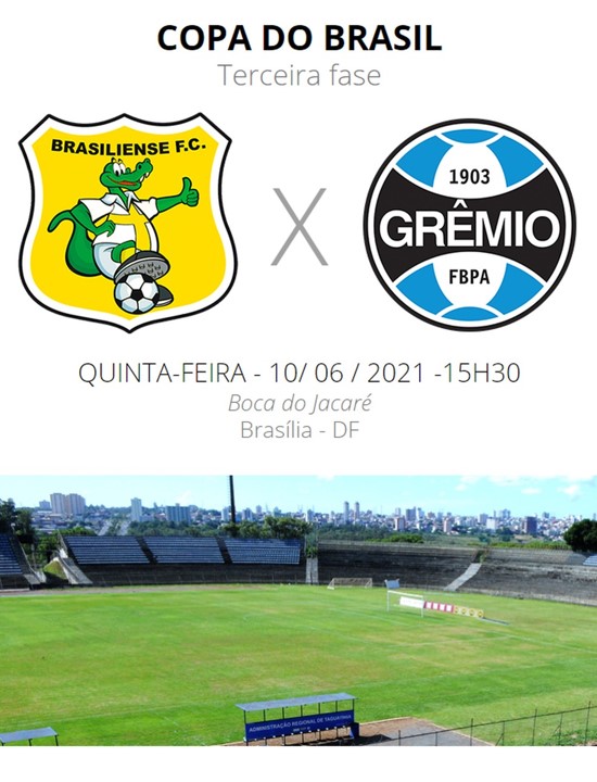 COPA DO BRASIL DE 2021. TERCEIRA FASE. SEGUNDA PARTIDA. JOGO DE VOLTA. GRÊMIO-RS. BRASILIENSE-DF.