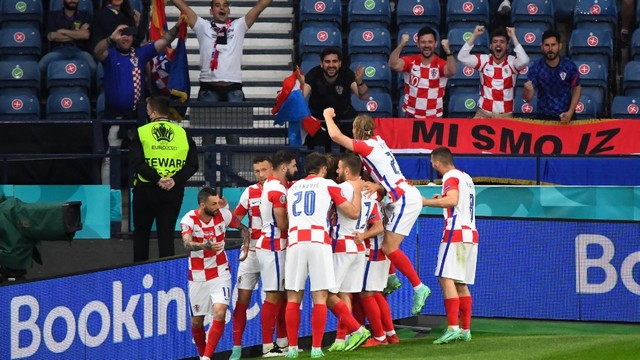 EUEOCOPA DE 2020.2021. PRIEMIRA FASE. TERCEIRA RODADA. GRUPO D. CROÁCIA. SEGUNDO LUGAR. ESCÓCIA. QUARTO LUGAR.