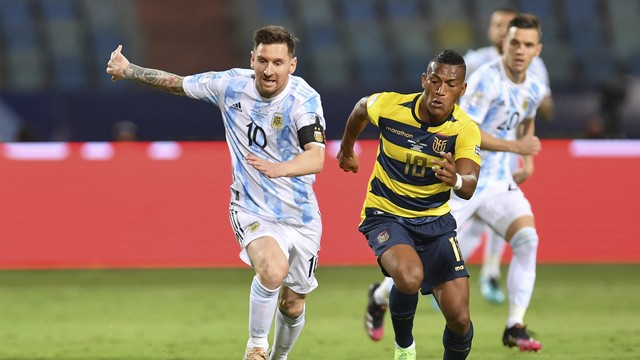 COPA AMÉRICA DE 2021. QUARTAS DE FINAL. JOGO ÚNICO. PARTIDA ÚNICA. ARGENTINA. CLASSIFICADA. EQUADOR. ELIMINADO. SEMIFINAL. JOGO ÚNICO. PARTIDA ÚNICA. ARGENTINA. COLÔMBIA. MANÉ GARRINCHA. BRASÍLIA-DF.