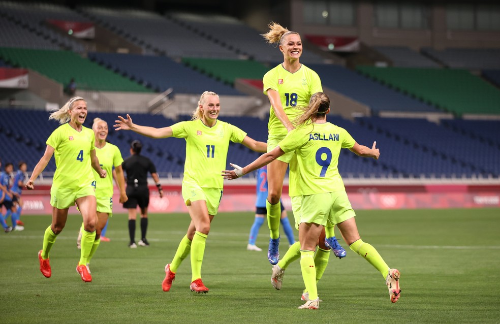 JOGOS OLÍMPICOS DE TÓQUIO DE 2020. 2021. QUARTAS DE FINAL. JOGO ÚNICO. PARTIDA ÚNICA. SUÉCIA. CLASSIFICADA. JAPÃO. ELIMINADO. SEMIFINAL. JOGO ÚNICO. PARTIDA ÚNICA.AUSTRÁLIA. SUÉCIA.