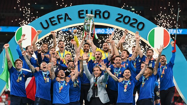 EUROCOPA DE 2020. 2021. FINAL. JOGO ÚNICO. PARTIDA ÚNICA. ITÁLIA. CAMPEÃO. BICAMPEÃ. 1968. 2020/2021. INGLATERRA. VICE-CAMPEÃ.