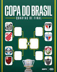 COPA DO BRASIL DE 2021. QUARTAS DE FINAL. SÃO PAULO-SP. FORTALEZA-CE. FLAMENGO-RJ. GRÊMIO-RS. ATLÉTICO-MG. FLUMINENSE-RJ. SANTOS-SP. ATHLETICO-PR.