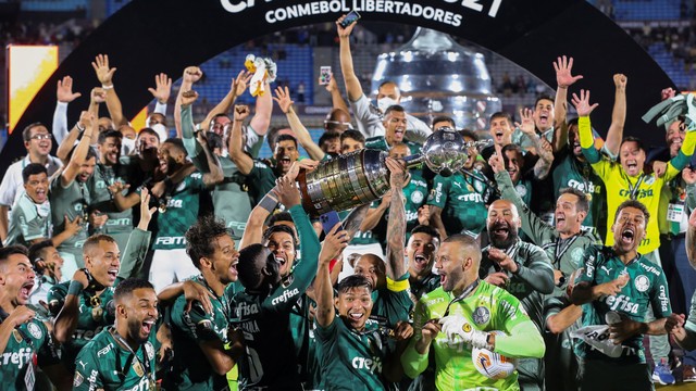 TAÇA LIBERTADORES DA AMÉRICA DE 2021. FINAL. JOGO ÚNICO. MONTEVIDÉU. URUGUAI. PARTID ÚNICA. PALMEIRAS-SP. BRASIL. CAMPEÃO. TRICAMPEÃO. 1999. 2020. 2021. FLAMENGO-RJ. BRASIL. VICE-CAMPEÃO.