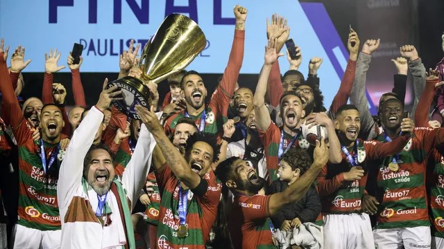 CAMPEONATO PAULISTA DA SÉRIE A2 DE 2022. FINAL. JOGO DE VOLTA. SEGUNDA PARTIDA. PORTUGUESA-SP. CAMPEÃO. TRICAMPEÃO. 2007.2013. 2022. SÃO BENTO-SP. VICE-CAMPEÃO.