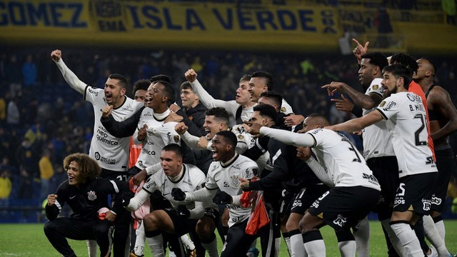 TAÇA LIBERTADORES DA AMÉRICA DE 2022. OIATVAS DE FINAL. JOGO DE VOLTA. CORINTHIANS-SP. BRASIL. CLASSIFICADO. BOCA JUNIORS. ARGENTINA. ELIMINADO. QUARTAS DE FINAL. CORINTHIANS-SP. BRASIL. CONTRA FLAMENGO-RJ. BRASIL. OU DEPORTES TOLIMA. COLÔMBIA.