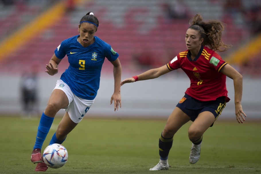 COPA DO MUNDO DE FUTEBOL FEMININO SUB-20 DE 2022. PRIEMIRA FASE. GRUPO A. PRIEMIRA RODADA. BRASIL. ESPANHA.