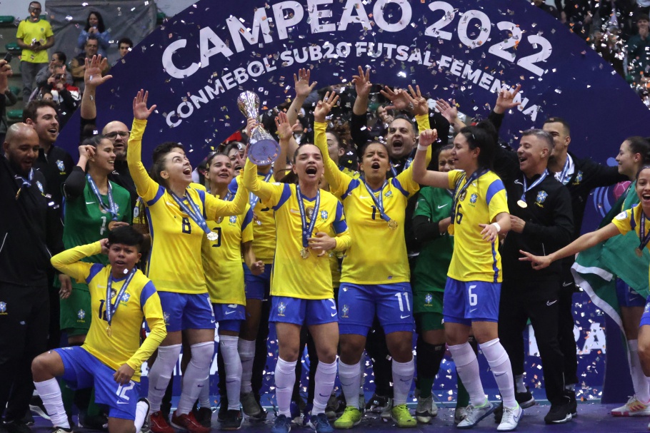 SUL-AMERICANO DE FUTSAL SUB-20 FEMININO. FINAL. JOGO ÚNICO. BRASIL. CAMPEÃO. COLÔMBIA. VICE-CAMPEÃ.